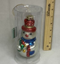 VTG Snowman Christmas Tree Ornament D cor 6" New Old Stock