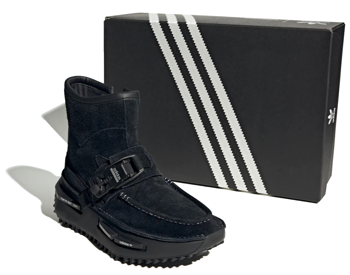 adidas Neighborhood Tokyo Black High Top Laceless Boots NMD Sneakers Size  8UK | eBay