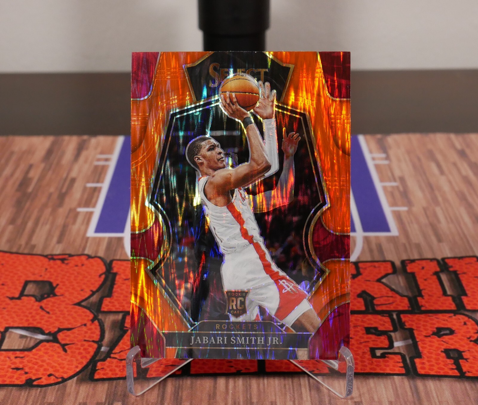 Jabari Smith Jr Orange Flash Premier Lvl 2022-23 Panini Select NBA RC Card #184