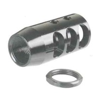 Black Steel 49/64x20 3/4x24 Thread Muzzle Brake .50 12.7x42 mm