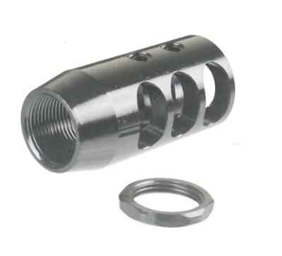 Black Steel 49/64x20 & 3/4x24 Thread Muzzle Brake .50 12.7x42 mm