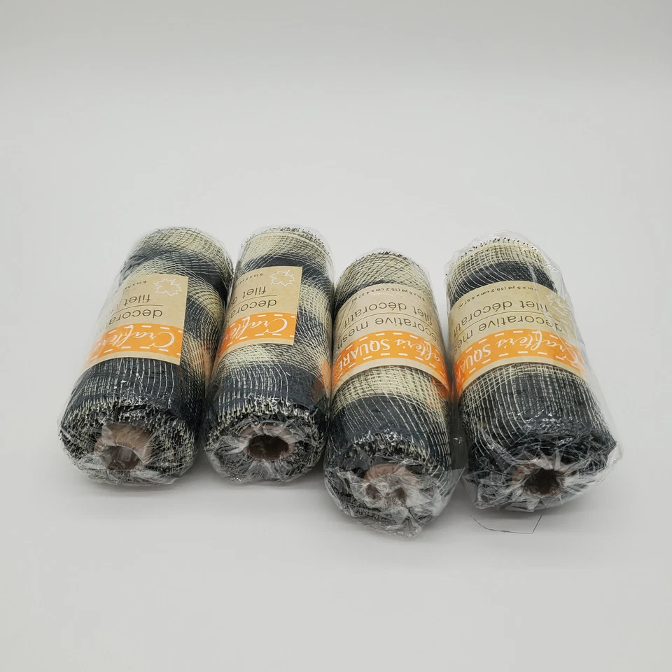 Malla decorativa cuadrada para 4 artesanos negra y beige Foto 2 de 4