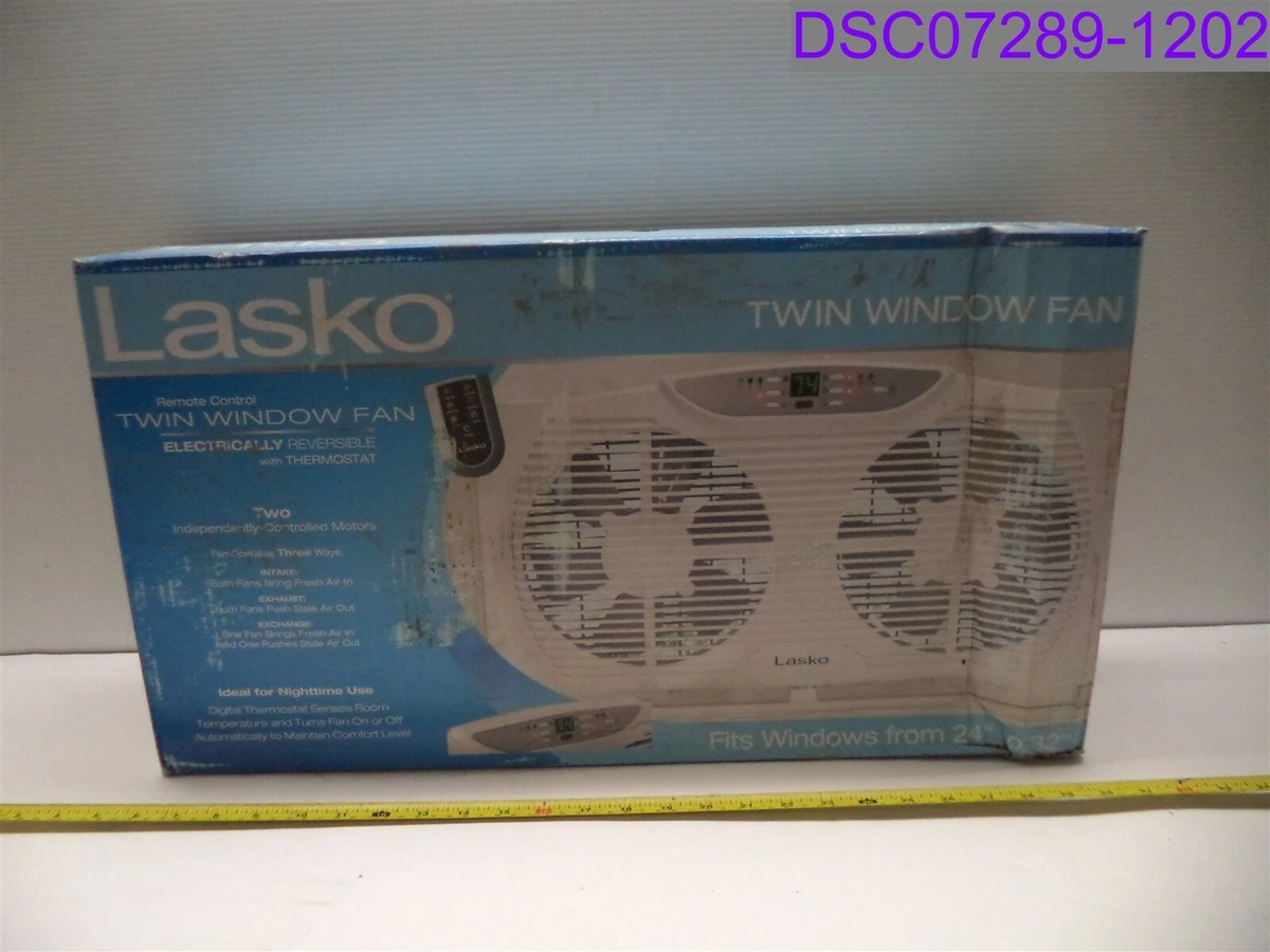 Lasko Remote Control Twin Window Fan with Thermostat White P/N W09550 | eBay