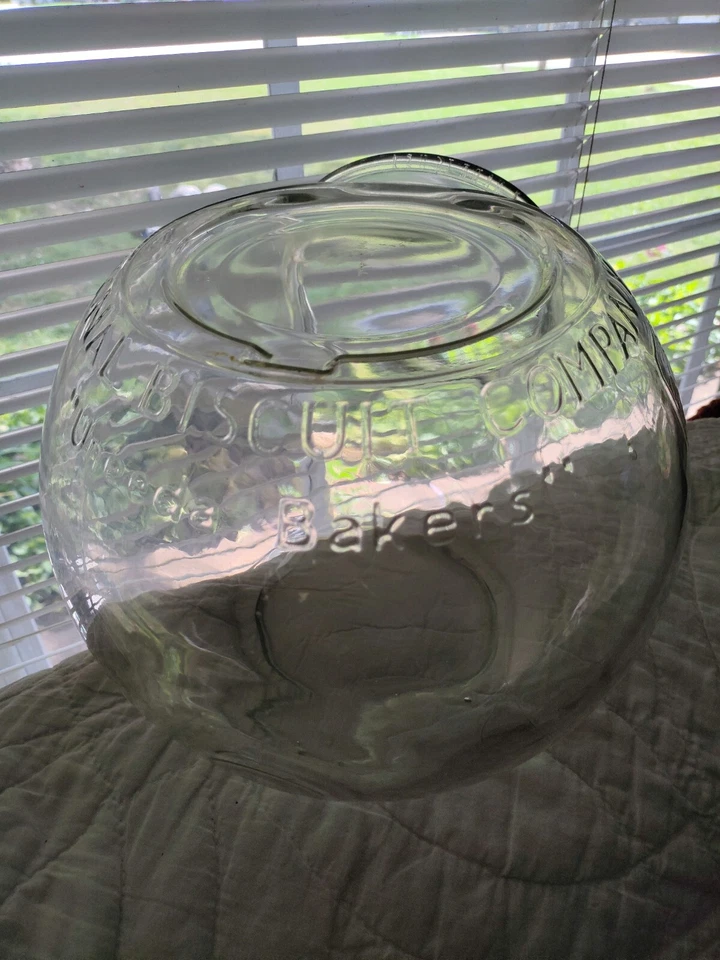 ENORME! Tarro de vidrio vintage NATIONAL BISCUIT CO ENCIMERA exhibición de tienda / UNEEDA Foto 2 de 4