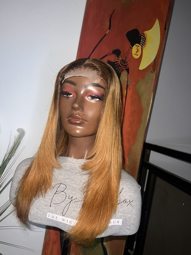 16” 4x4 2 Tone Lace Closure Brazilian Hair Straight Wig With Layers- SALE - Picture 14 of 22