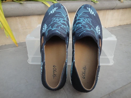 OluKai PEHUEA Print Textile Slip on w/Drop in Heel,Trench Blue or Dark Shadow 7M