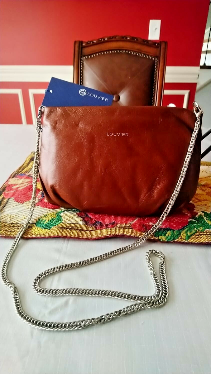 Louvier Paris Signature Ody Brown Handbag Crossbody Bag Purse