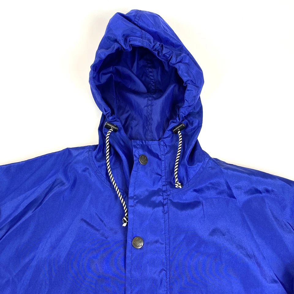 Chaqueta cortavientos Joe Boxer para hombre grande XL azul negro blanco deletreado cremallera completa Foto 2 de 4