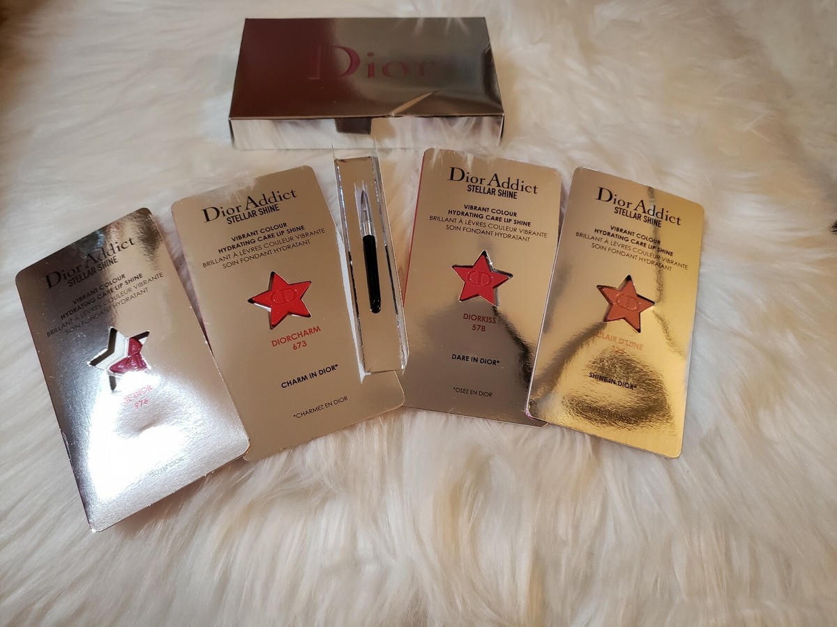 Authentic DIOR ADDICT STELLAR SHINE LIPSTICK SAMPLES 4 SHADES W