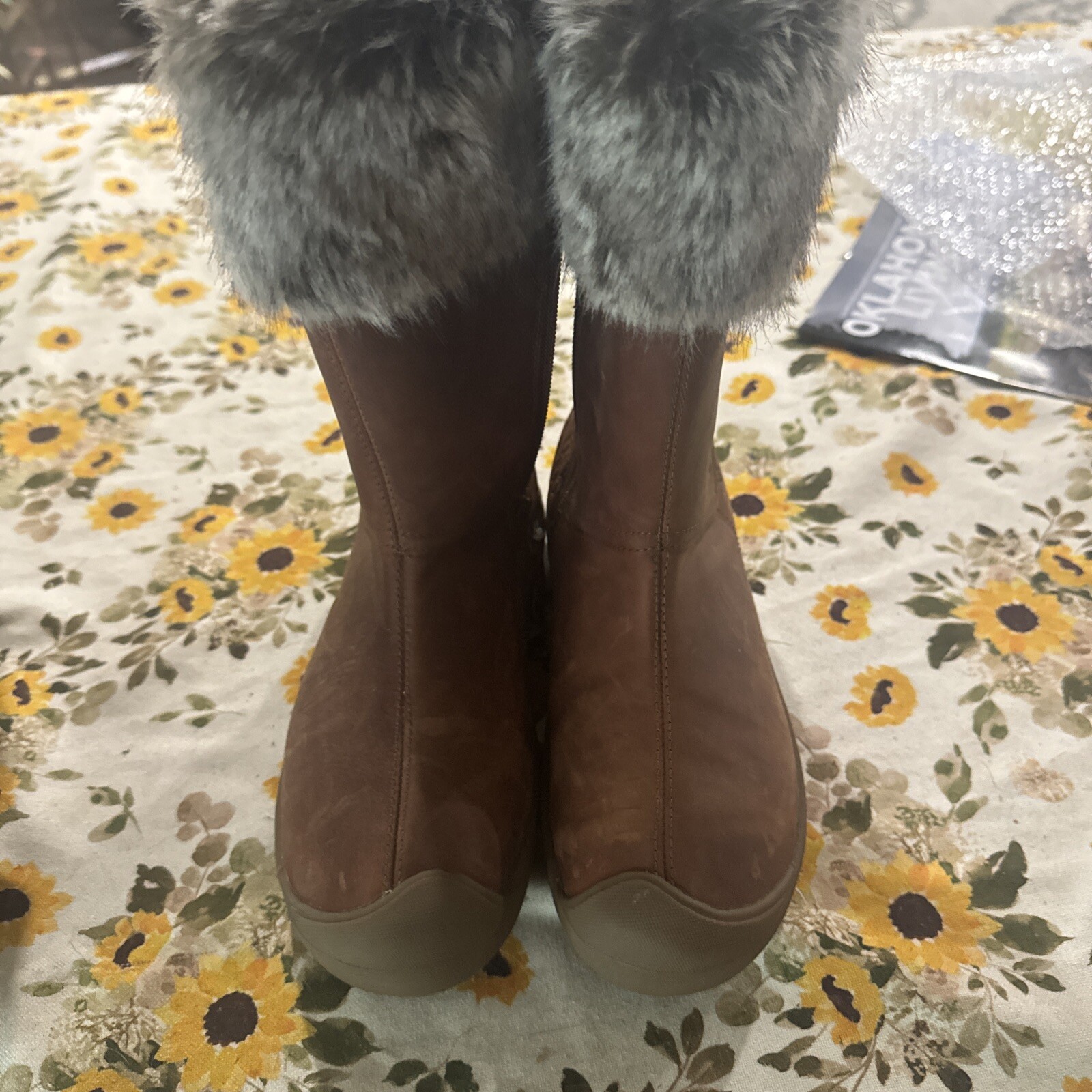 Stivali impermeabili KEEN donna 8 Fremont zip laterale marrone Cordoba pelliccia sintetica isolati