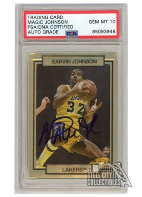 Magic Johnson 1990 Action Packed Promos Gold Autograph Card PSA/DNA 10