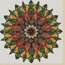Colorful Mandala Counted Cross Stitch Chart No.6-420/5