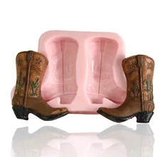 Silicone Cowboy Boot Mold Candy Fondant Resin Clay Cowgirl Boot Mould  (978)