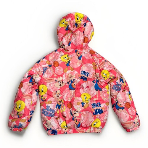 Space Jams Coat Lola Babs Tweety Toon Squad All Over Print Fur Hood Girls 10/12 - Picture 2 of 8