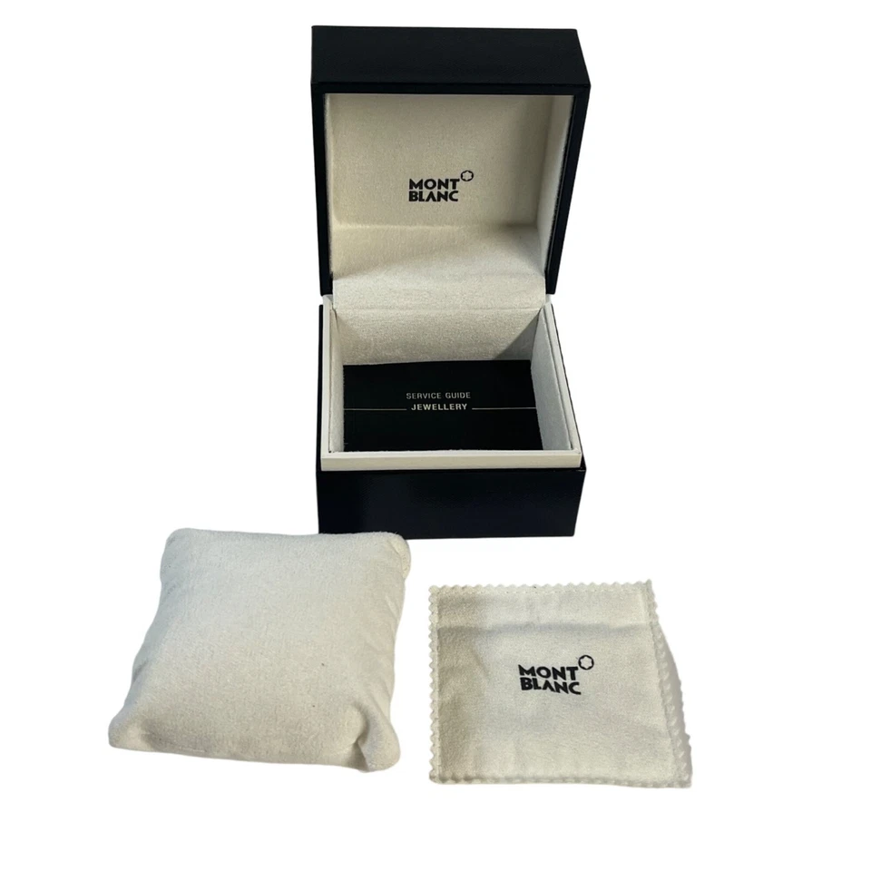 Montblanc Empty Cufflink Jewelry Box With Cloth & Guide Black & White - 5x5x3 - Image 2 of 4