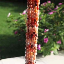 1 Strand Carnelian Silver Coated Smooth Oval Beads Briolettes - 7mmx6mm-10mmx6mm