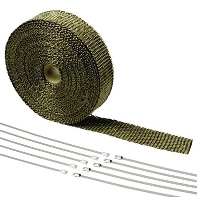 15m Hitzeschutz Band - 30mm breit Basalt Auspuff Krümmer Titan Turbo Heat Wrap