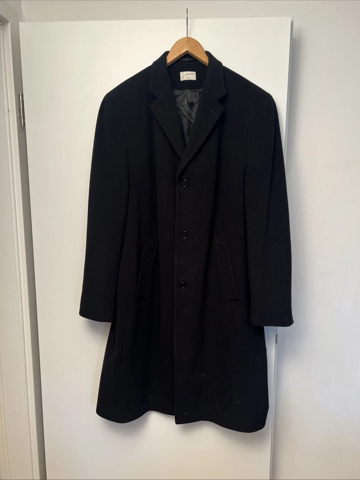 J. Philipp Designer Schwarz Mantel Lammwolle Kaschmir Herren Übergang 54 52 106 - Bild 2 von 4