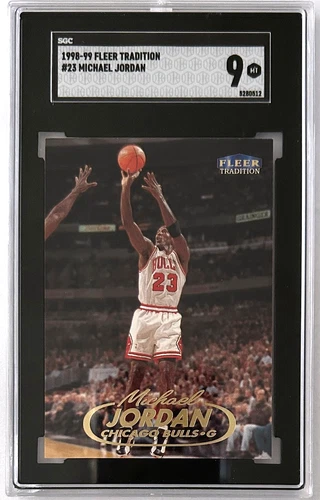 Michael Jordan/Bulls 1998-99 Fleer Tradition Basketball Card #23 Graded MT SGC 9