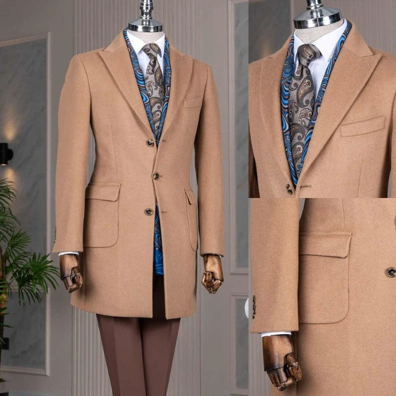 Men's Warm Winter Coat Mid-length Single Breasted Business Office Casual Coats
Opens in a new window