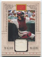 Tim McCarver 2013 PANINI GOLDEN AGE MUSEUM AGE MATERIAL CARD #6 Game Used