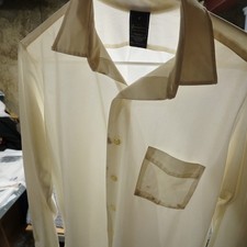 Vintage Sears 70s Dress Shirt Sears Premiere 16.5 32 White Light Polyester