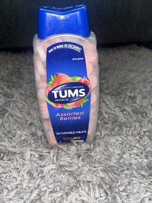 TUMS Ultra Strength Chewable Antacid Tablets, Assorted Berries, 265  EXP Nov 29