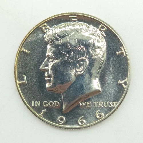 1966 Kennedy Half Dollar 40% Silver Proof-Like Fields Brilliant Uncirculated