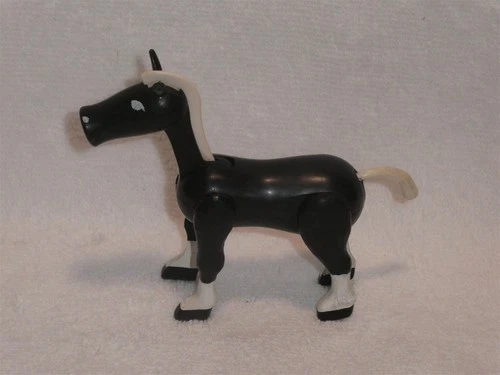 Fisher Price Little People Vintage Black Castle Horse 915 or 933 #2 One Ear