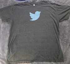 VINTAGE Official TWITTER Employee T-Shirt 2XL Blue Bird Logo American Apparel