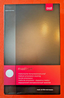 1 Paar Mediven Plus Kompressionsstrümpfe Lang, Open Toe, Caramel