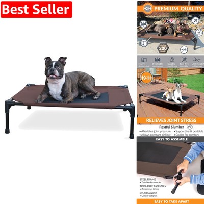 Sturdy Elevated Dog Cot - Washable & Portable Bed for Medium Dogs 32'' x 25''