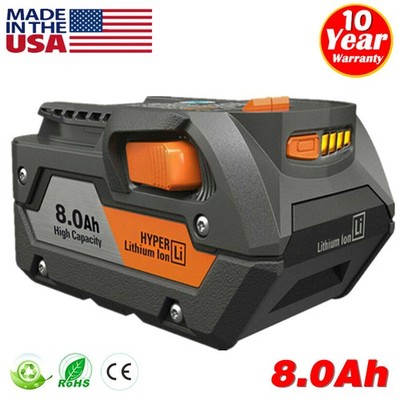 NEW PACK For Ridgid 18V R840085 8.0Ah Hyper Lithium Battery Rigid 18Volt R840087