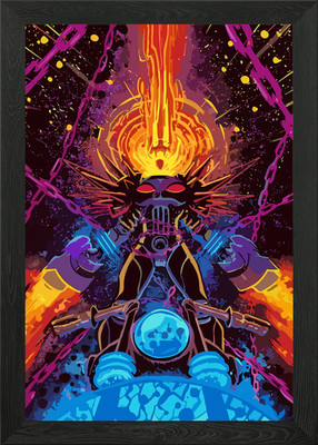 Kosmos Ghost Rider gerahmtes Wandbild Poster Leinwanddruck Bild
