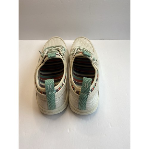 Hurley Castaic Womens Sneakers Cream Mint Green Striped Lining Low Top Shoes 6M - Picture 6 of 6