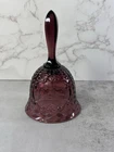 Fenton Glass Bell Amethyst Woven Design Mother's  Bell Vintage 6"