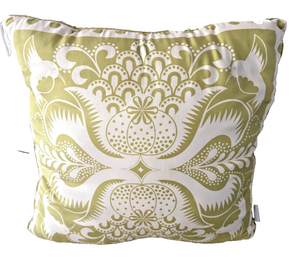 Funda de almohada de seda Jonathan Adler Happy Home 18" x 18" verde manzana cachemira Foto 2 de 4