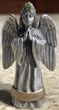 Vintage Hudson Pewter AUGUST  Birthday/Birthstone Angel Figurine 1995 / 2.5” NOS