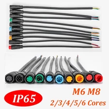M6/M8 Waterproof Connector Plug 2/3/4/5/6Core Male/Female Head Docking with Wire