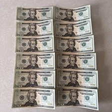 UNCIRCULATED $20 DOLLAR BILLS SERIES 2017A $20 SEQUENTIAL NOTES LOT of 12 ($240)
