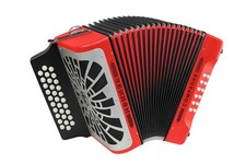 Acordeón diatónico Hohner Compadre - Teclas de G/C/F - Rojo CAJA ABIERTA - ENVÍO GRATUITO