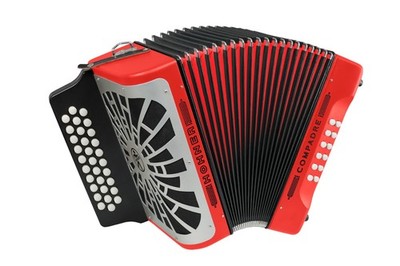 Hohner Compadre Diatonic Accordion - Keys of G/C/F - Red OPEN BOX- FREE SHIP