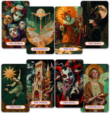 CRAFTERIAN Golden Masquerade Tarot Cards, 78 Cards Deck with Foil Edges, Orig