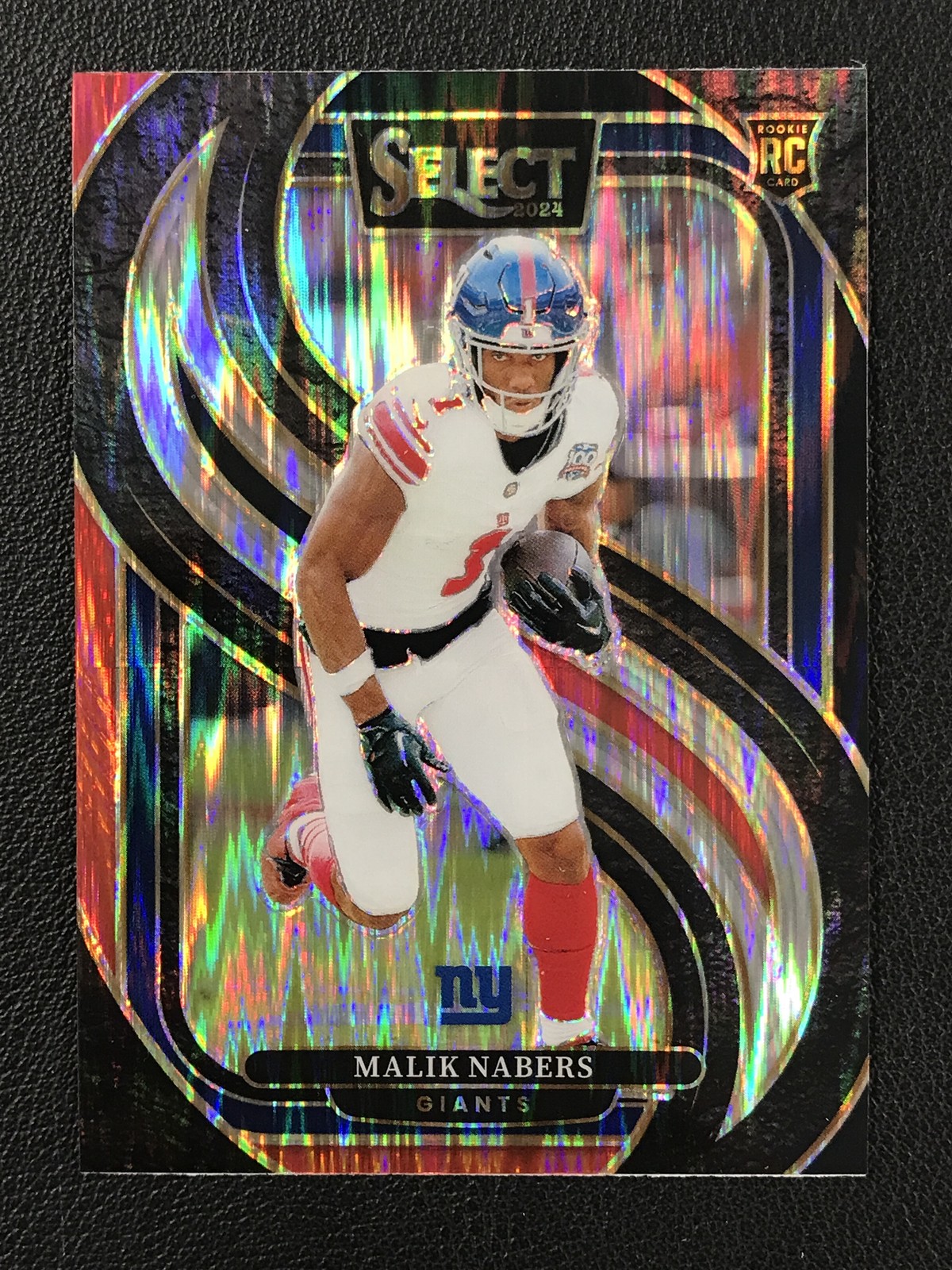 2024 Panini Select #116 Malik Nabers Black & Red Prizm Shock New York Giants