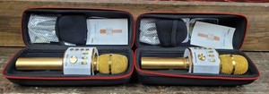 Bonaok Q37 Wireless Microphone & HIFI Speaker Microphone Pair & Case