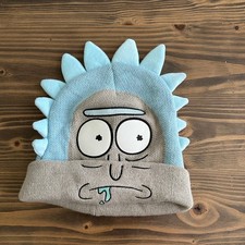 Rick and Morty Rick Sanchez Beanie Hat Grey Blue Acrylic One Size Adult