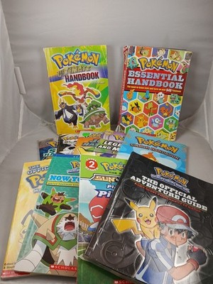 Lot Of 10 Pokemon Books-Official Guide Handbooks, Novels-Vintage