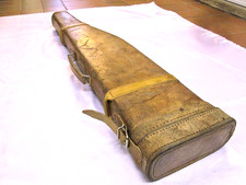 ancien ETUI à FUSIL dit JAMBON en CUIR Arme Carabine Chasse Militaria Vintage