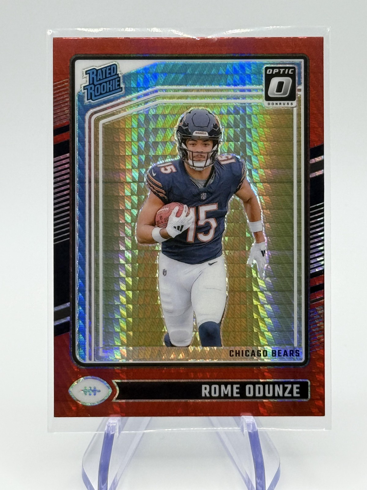 2024 Donruss Optic #286 Rome Odunze Red Hyper RC Bears