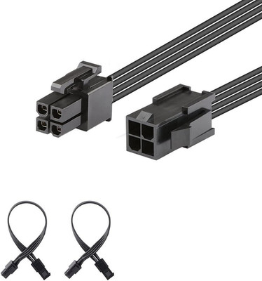 J&D (2 Pack) ATX 4 Pin CPU Male to Female Extension Cable, 8 Inch
